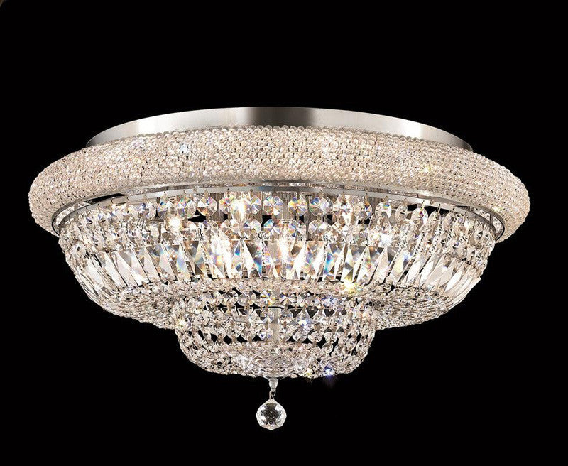 ZC121-1803F28C/EC By Regency Lighting - Primo Collection Chrome Finish 15 Lights Flush Mount