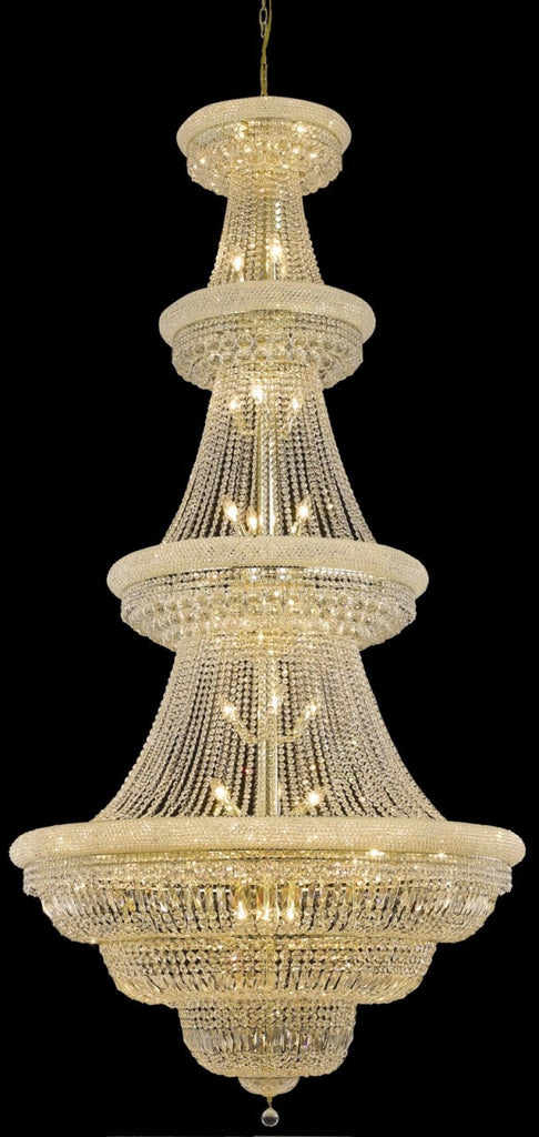 C121-1803G48G/RC By Elegant Lighting Primo Collection 42 Light Chandeliers Gold Finish