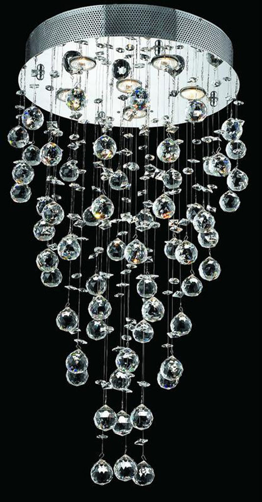C121-2006D18C(LED)/EC By Elegant Lighting - Galaxy Collection Chrome Finish 6 Lights Dining Room
