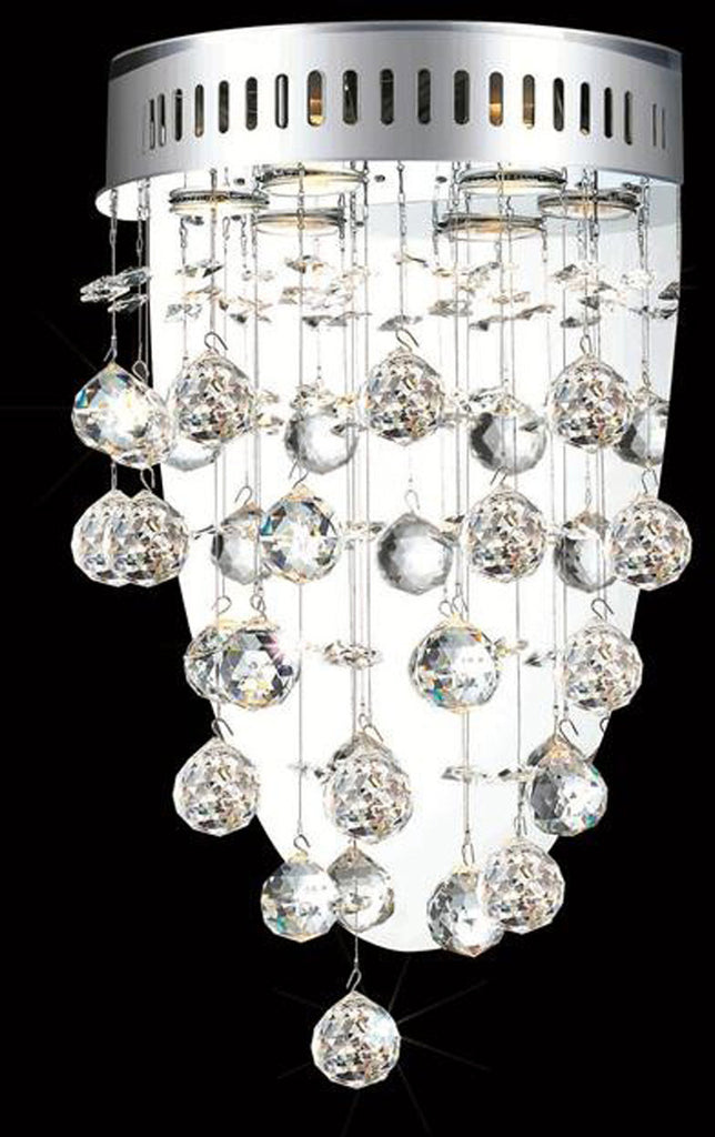 C121-2006W12C(LED)/EC By Elegant Lighting - Galaxy Collection Chrome Finish 3 Lights Wall Sconce