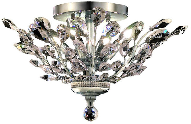 C121-SILVER/2011F/2010 Orchid Collection By Elegant Modern / Contemporary FLUSH/SEMI-FLUSH CHANDELIER Chandeliers, Crystal Chandelier, Crystal Chandeliers, Lighting