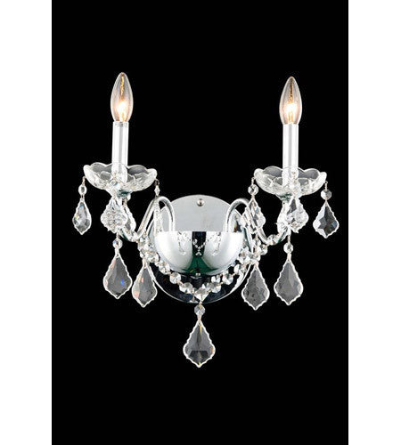 ZC121-V2015W2C/EC By Elegant Lighting - St. Francis Collection Chrome Finish 2 Lights Wall Sconce