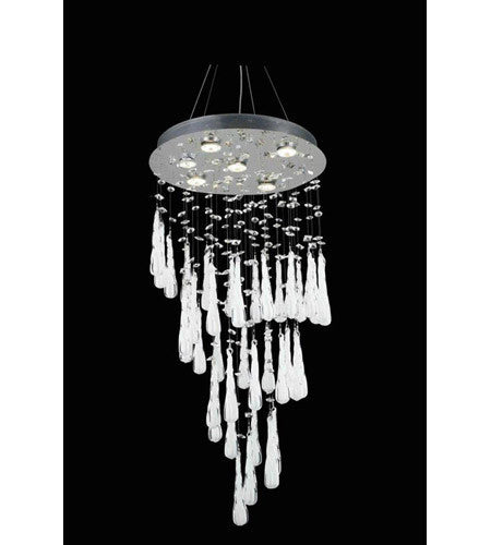 C121-2024D18C-GLW/RC By Elegant Lighting Comet Collection 6 Light Dining Room Chrome Finish
