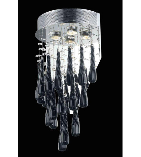 C121-2024W12C-GLB/RC By Elegant Lighting Comet Collection 2 Light Wall Sconce Chrome Finish