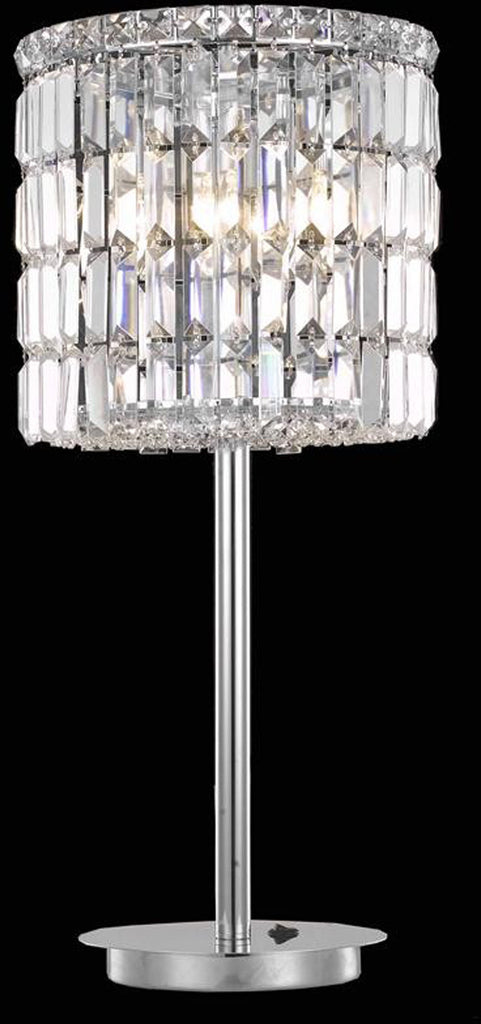 C121-2030TL12C/RC By Elegant Lighting Maxim Collection 3 Light Table Lamp Chrome Finish