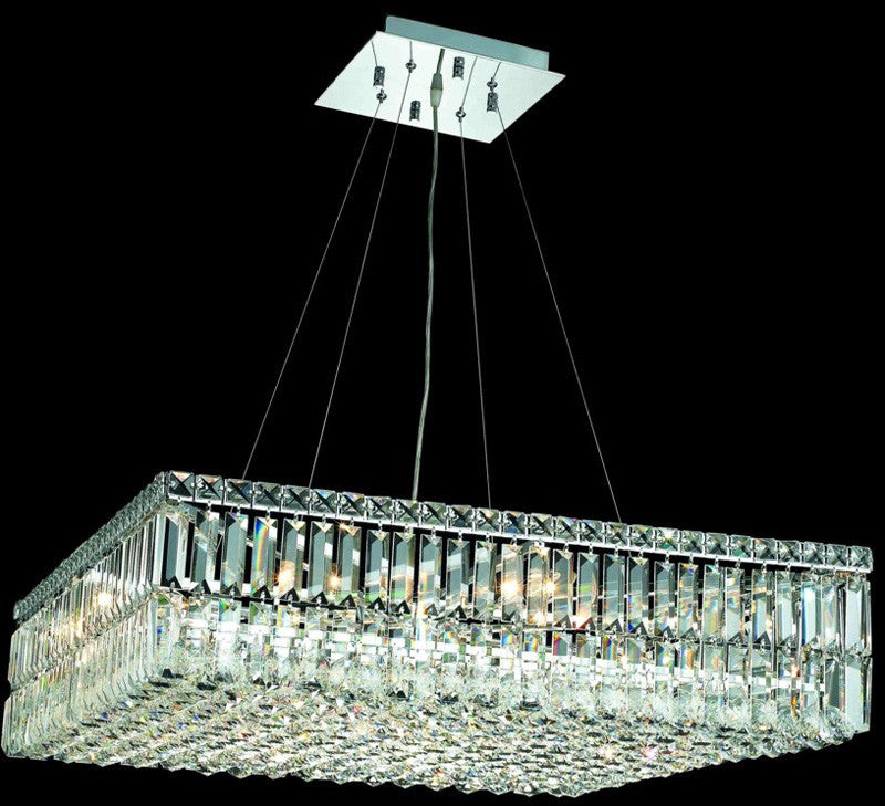 ZC121-V2032D28C/EC By Elegant Lighting - Maxim Collection Chrome Finish 12 Lights Dining Room