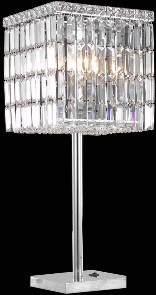 C121-2032TL11C/RC By Elegant Lighting Maxim Collection 3 Light Table Lamp Chrome Finish