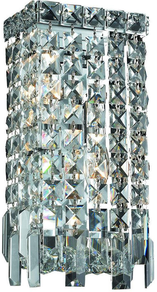ZC121-V2033W6C/EC By Elegant Lighting - Maxim Collection Chrome Finish 2 Lights Wall Sconce