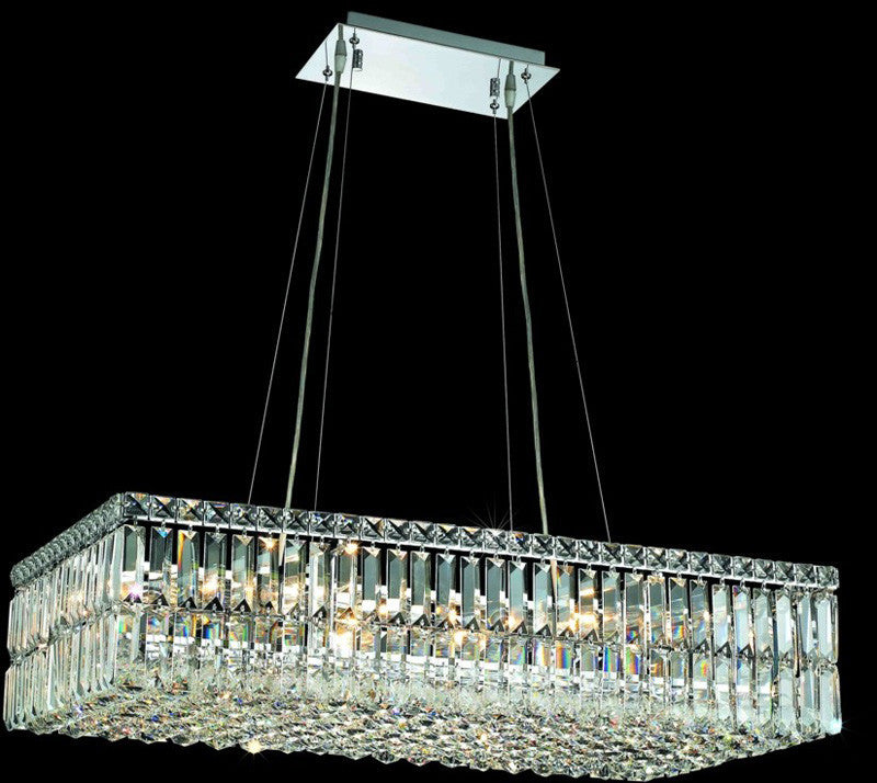 ZC121-V2034D28C/EC By Elegant Lighting - Maxim Collection Chrome Finish 16 Lights Dining Room