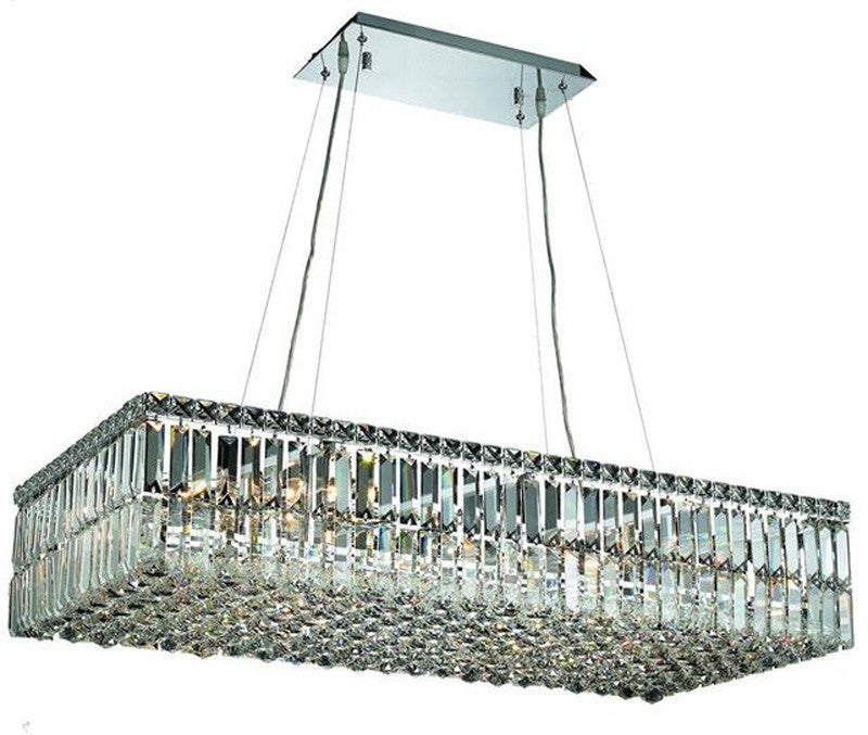 ZC121-V2034D36C/EC By Elegant Lighting - Maxim Collection Chrome Finish 16 Lights Dining Room