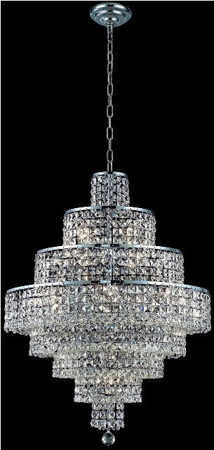 C121-2039D26C/RC By Elegant Lighting Maxim Collection 18 Light Chandeliers Chrome Finish