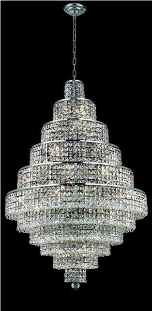 C121-2039D32C/RC By Elegant Lighting Maxim Collection 30 Light Chandeliers Chrome Finish