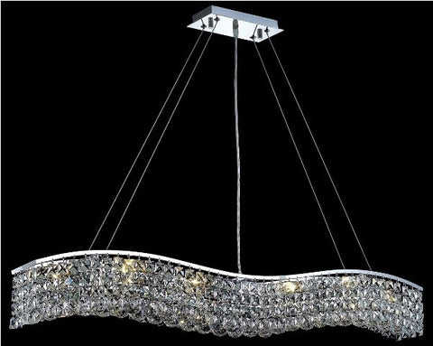 C121-2041D44C/RC By Elegant Lighting Contour Collection 10 Light Chandeliers Chrome Finish