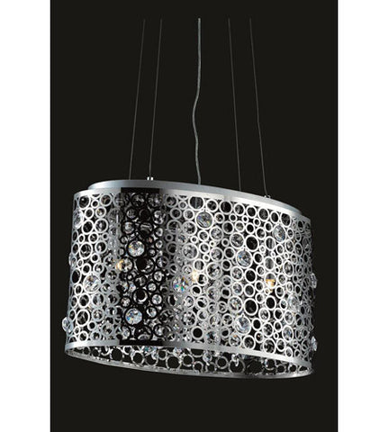 C121-2053D18C/RC By Elegant Lighting Soho Collection 3 Light Pendant Chrome Finish