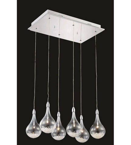 C121-2054D6O/RC By Elegant Lighting Edison Collection 6 Light Pendant Chrome Finish