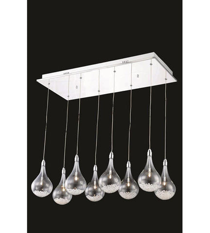 C121-2054D8O/RC By Elegant Lighting Edison Collection 8 Light Pendant Chrome Finish