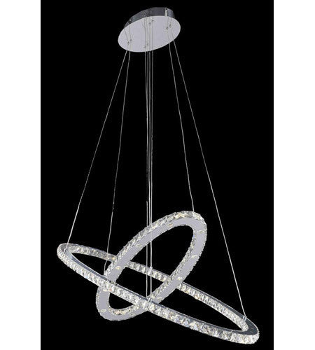 C121-2067D48C/RC By Elegant Lighting Atom Collection 50 Light Dining Room Chrome Finish