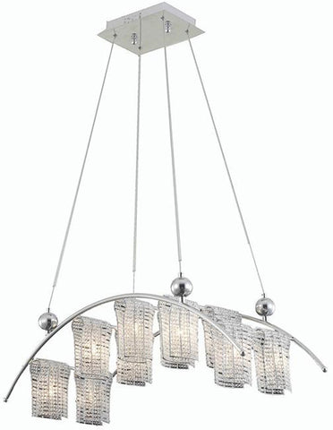 C121-2085D31C/EC By Elegant Lighting - Vivid Collection Chrome Finish 10 Lights Dining Room