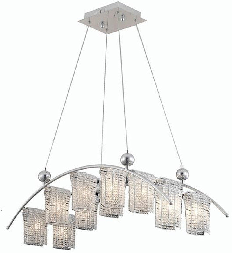 C121-2085D35C/EC By Elegant Lighting - Vivid Collection Chrome Finish 12 Lights Dining Room