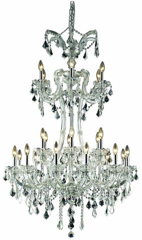 C121-2800G32C/EC By Elegant Lighting - Maria Theresa Collection Chrome Finish 24 Lights Foyer/Hallway