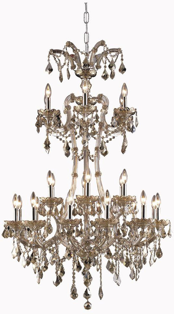 C121-2800G32GT-GT/RC By Elegant Lighting Maria Theresa Collection 24 Light Foyer/Hallway Golden Teak Finish