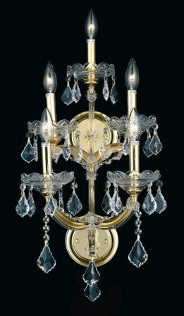 C121-2800W5G By Regency Lighting-Maria Theresa Collection Gold Finish 5 Lights Wall Sconce