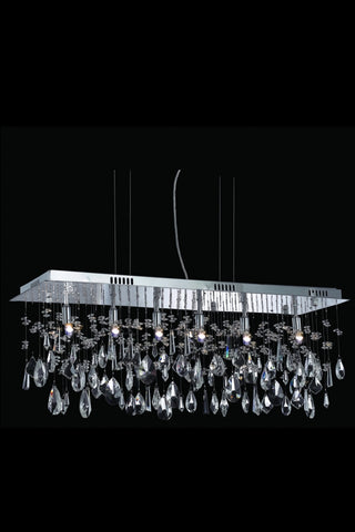 C121-5901D32C/RC By Elegant Lighting Mirage Collection 6 Light Chandeliers Chrome Finish