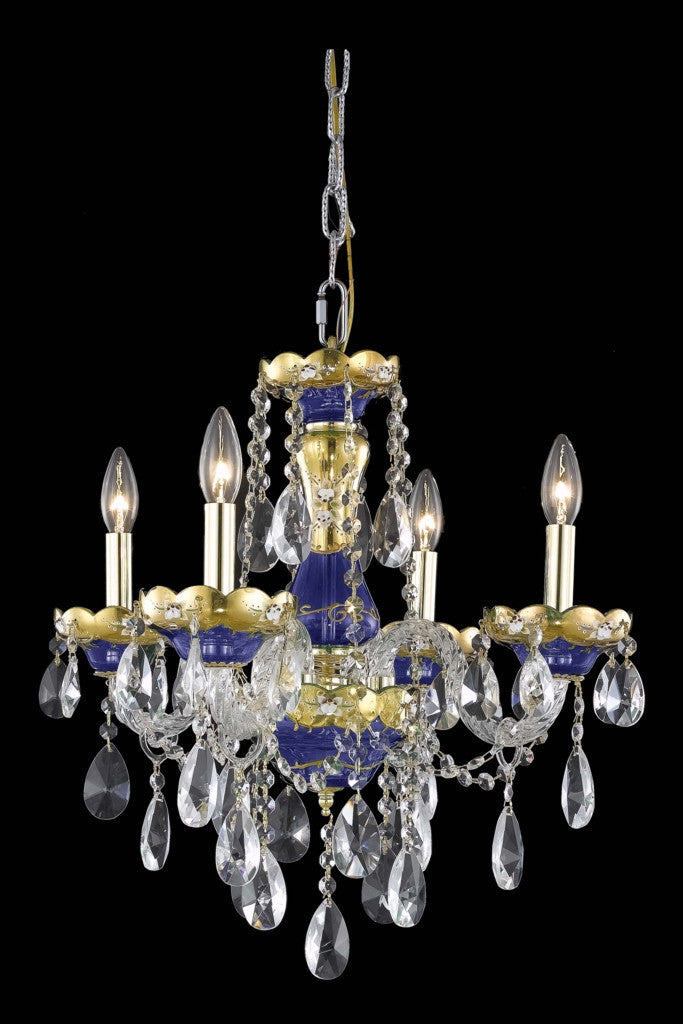 ZC121-7810D19BE/EC By Regency Lighting Alexandria Collection 4 Light Chandeliers Blue Finish