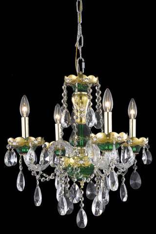 ZC121-7810D19GN/EC By Regency Lighting Alexandria Collection 4 Light Chandeliers Green Finish