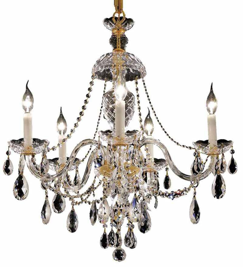 ZC121-7829D25G/EC By Regency Lighting - Alexandria Collection Gold Finish 5 Lights Dining Room