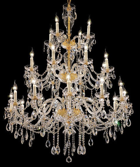 C121-7829G45G/RC By Elegant Lighting Alexandria Collection 24 Light Chandeliers Gold Finish