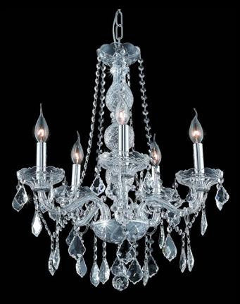 C121-7855D21C By Regency Lighting-Verona Collection Chrome Finish 5 Lights Chandelier