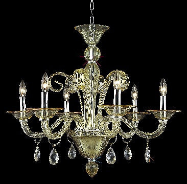 C121-7866D29YW/RC By Elegant Lighting Muse Collection 6 Light Chandeliers Yellow Finish