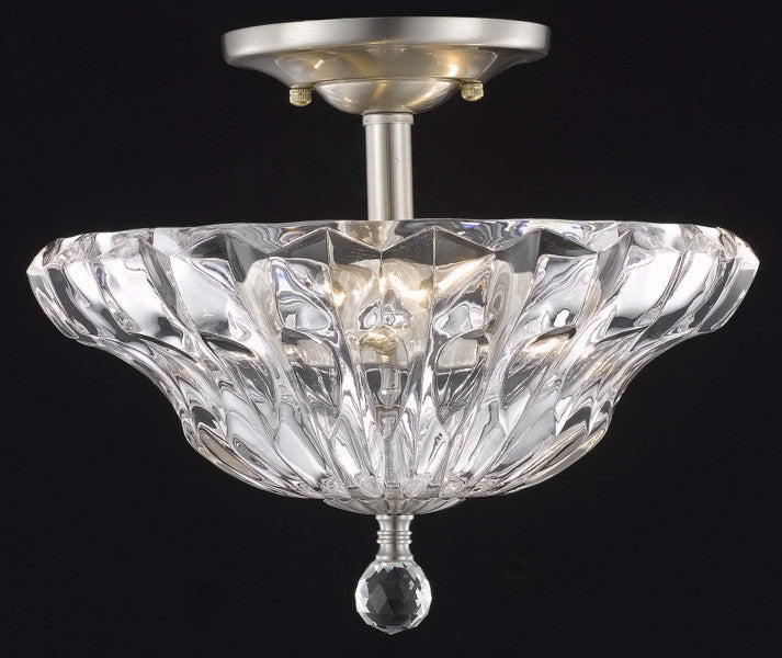 C121-7881F12C/RC By Elegant Lighting Ornate Collection 3 Light Flushmount Chrome Finish