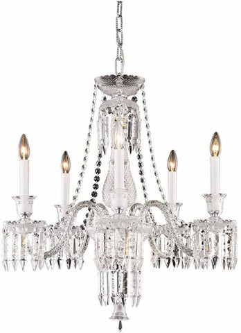 C121-8905D27SC/EC By Elegant Lighting - Majestic Collection Chrome Finish 5 Lights Dining Room