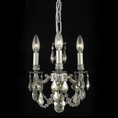 C121-9103D10DB/EC By Elegant Lighting Lillie Collection 3 Lights Chandelier Dark Bronze Finish