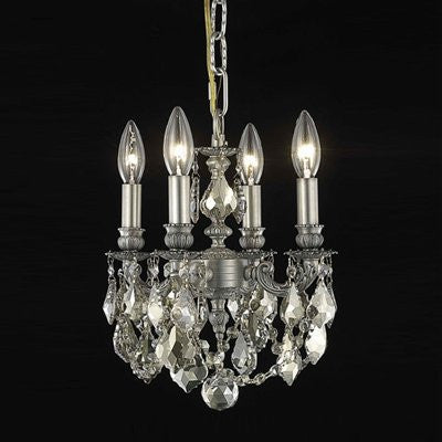 C121-9104D10DB/RC By Elegant Lighting Lillie Collection 4 Lights Chandelier Dark Bronze Finish