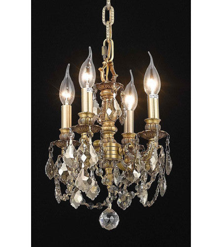 C121-9104D10FG-GT/RC By Elegant Lighting Lillie Collection 4 Light Pendant French Gold Finish