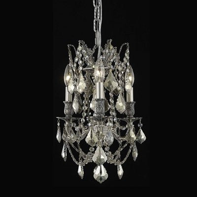 C121-9203D13DB-GT/RC By Elegant Lighting Rosalia Collection 3 Lights Chandelier Dark Bronze Finish