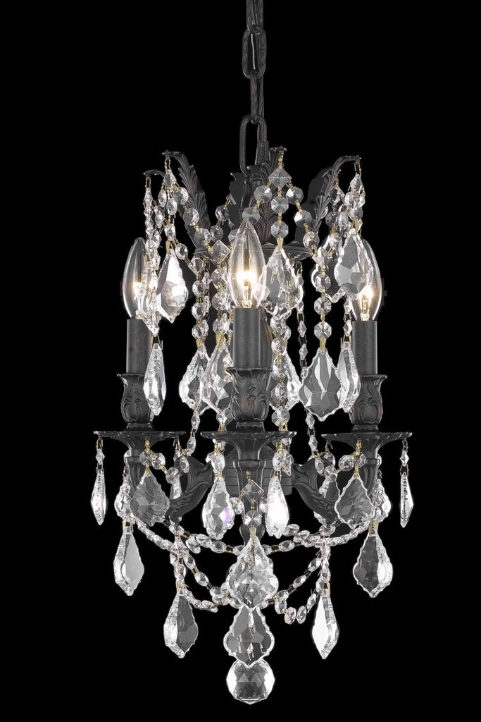 ZC121-9203D13DB/EC By Regency Lighting Rosalia Collection 3 Light Chandeliers Dark Bronze Finish