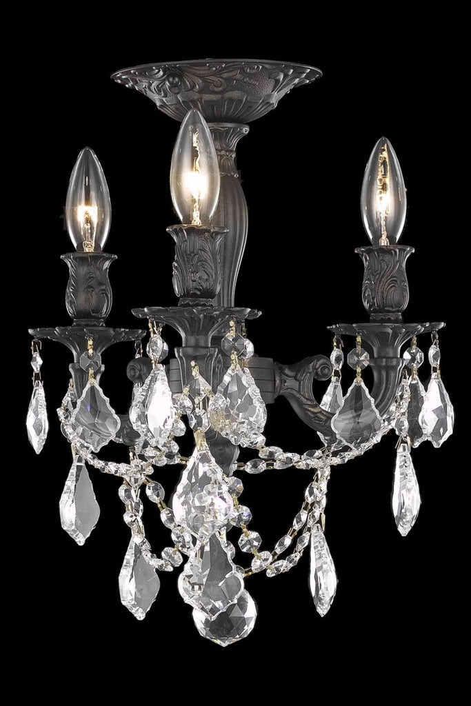 ZC121-9203F13DB/EC By Regency Lighting Rosalia Collection 3 Light Flushmount Dark Bronze Finish