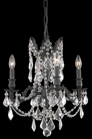 C121-9204D17DB/RC By Elegant Lighting Rosalia Collection 4 Light Chandeliers Dark Bronze Finish