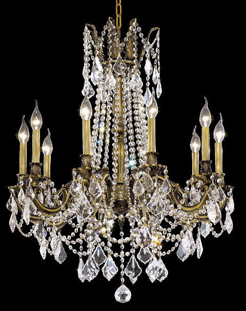 C121-9210D28AB/EC By Elegant Lighting Rosalia Collection 10 Lights Chandelier Antique Bronze Finish