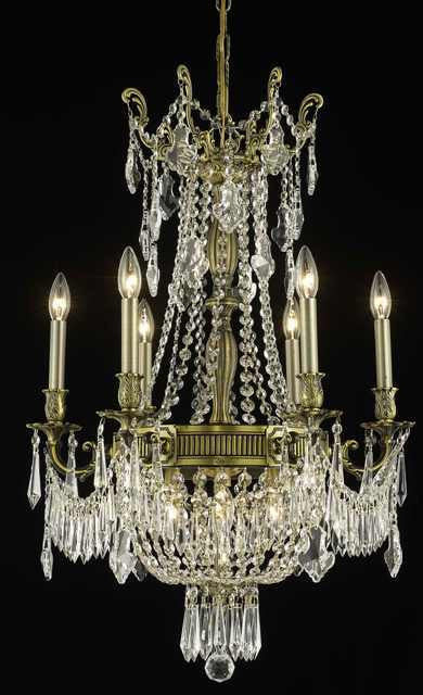 C121-9309D22AB/RC By Elegant Lighting Esperanza Collection 9 Light Chandeliers Antique Bronze Finish