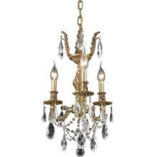 ZC121-9403D13FG/EC By Regency Lighting Marseille Collection 3 Lights Chandelier French Gold Finish