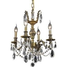 C121-9404D17AB/RC By Elegant Lighting Marseille Collection 4 Lights Chandelier Antique Bronze Finish