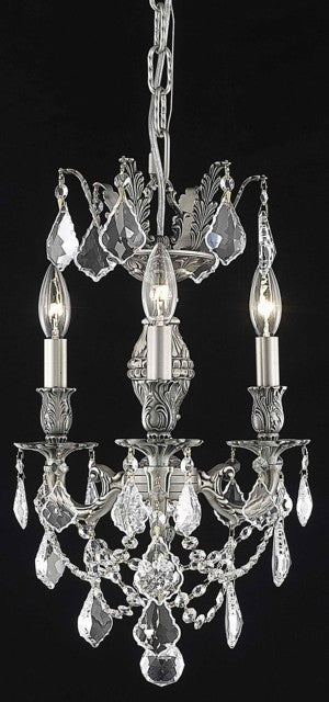 ZC121-9503D13PW/EC By Regency Lighting Marseille Collection 3 Light Chandeliers Pewter Finish