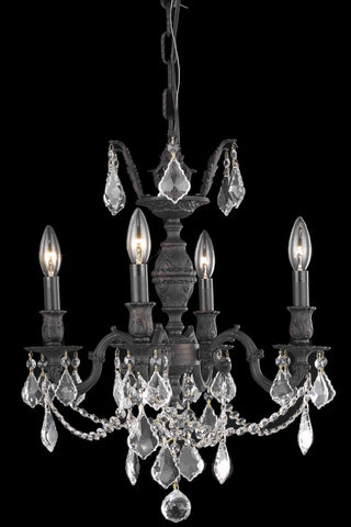 ZC121-9504D17DB/EC By Regency Lighting Marseille Collection 4 Light Chandeliers Dark Bronze Finish