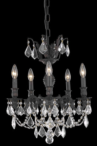 ZC121-9505D18DB/EC By Regency Lighting Marseille Collection 5 Light Chandeliers Dark Bronze Finish