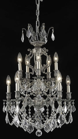 ZC121-9510D21PW/EC By Regency Lighting Marseille Collection 10 Light Chandeliers Pewter Finish